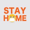 Text And Emoji Stay Home Font to Allow People to Stay in The House to Prevent The Corona Virus that is Spreading Throughout the Wo
