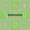 Text enterprise. Business concept . Set of infographics elements