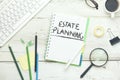 Text estate planning for a property on a notepad