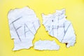 The text of the family on a white sheet of paper in a cage on a bright yellow background. Destruction and divorce. Step