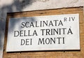 Text in the famous steps of TRINITA DEI MONTI in ROME Italy