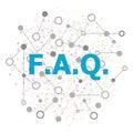 Text Faq. Education concept. frequently asked questions . Stylized low poly concept with wired construction