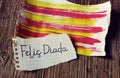 Text Felic Diada, Happy National Day of Catalonia in Catalan