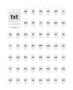 Text File Format Icons. 15 common digital text Royalty Free Stock Photo