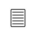 The text file icon. Simple thin line, outline vector of Web icons for UI and UX, website or mobile application Royalty Free Stock Photo