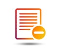 Text file sign icon. Delete File document symbol. Royalty Free Stock Photo