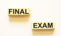 The text of the Final Exam is written on a white background Royalty Free Stock Photo