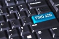 Text of find job on the blue button Royalty Free Stock Photo