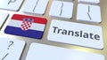TRANSLATE text and flag of Croatia on the buttons on the computer keyboard. Conceptual 3D rendering Royalty Free Stock Photo