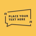 Text frame design vector illustration isolated on yellow background. Dialog icon with placeholder announcement