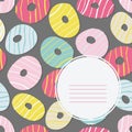 Text frame. Doughnut illustration. Tasty Donuts.