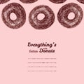 Text frame. 'Everything's better with donuts'. Donut illustration.