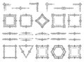 Text frame monogram devider corner art vector set