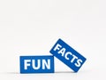 Text fun facts written on blue wooden blocks Royalty Free Stock Photo