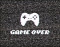 Text Game over on glitch background. Screen of analog tv with gameplay  illustration Royalty Free Stock Photo