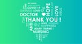 Text Gateful for doctors wordcloud layout heart