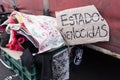 Text Genocidal States, protest for the protection of the Amazon Royalty Free Stock Photo