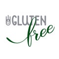 Text Gluten free  and symbolic ear. Royalty Free Stock Photo