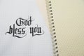 Text God Bless You On The Paper Note Texture