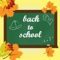 Text on green chalkboard back to school Royalty Free Stock Photo