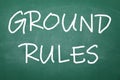 Text GROUND RULES written on chalkboard Royalty Free Stock Photo