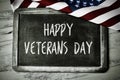 Text happy veterans day and the flag of the US Royalty Free Stock Photo