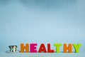 Text healthy alphabet with stethoscope, healthy and health care