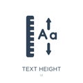text height icon in trendy design style. text height icon isolated on white background. text height vector icon simple and modern