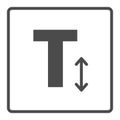 text height icon from user interface collection. Thin linear text height, text, editable stroke, pixel perfect