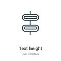 Text height outline vector icon. Thin line black text height icon, flat vector simple element illustration from editable user