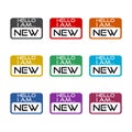 Text Hello I Am New icon set isolated on white background Royalty Free Stock Photo