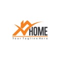Text home check mark logo vector