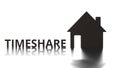 TIMESHARE text and home icon