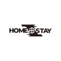 Text home stay hand care symbol logo vector