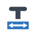 Text horizontal scale icon