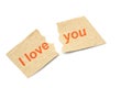 text i love you on torn note page