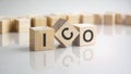 text ICO shot form on wooden block