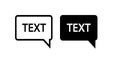 Text Icon. Vector isolated editable black and white ilustration Royalty Free Stock Photo