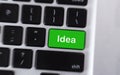 Text Idea on green button of computer keyboard Royalty Free Stock Photo