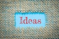 Text Ideas on paper blue has Cotton yarn background you can apply to your product.