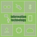 Text information technology. Business concept . Icon and button set