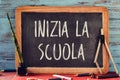 Text inizia la scuola, back to school in italian Royalty Free Stock Photo