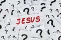 The text of Jesus with question marks Royalty Free Stock Photo