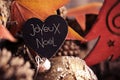 Text joyeux noel, merry christmas in french Royalty Free Stock Photo