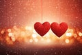 Text In Large Letters Happy Valentines Day On Sparkling Background