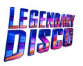 Text legendary disco on a white background