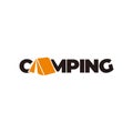 text letter camping tent symbol typograph vector Royalty Free Stock Photo