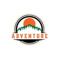 Mountain adventure logo design vector icon symbol Royalty Free Stock Photo