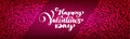 Text lettering Happy Valentines day banners. Hearts on a red background