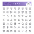 Text Line Icons Set Royalty Free Stock Photo